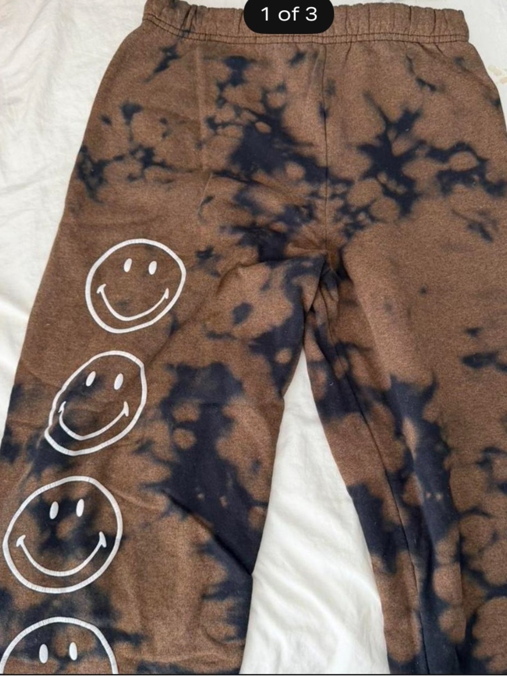 Pacsun Tie-Dye Brown & Black Smile Jogger Pants - Picture 1 of 3